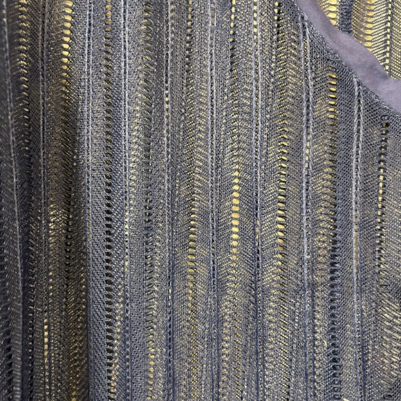 Catherine’s Sheer Mesh Tunic, Blue Size 1X V-neck, Swim Coverup - Picture 4 of 4